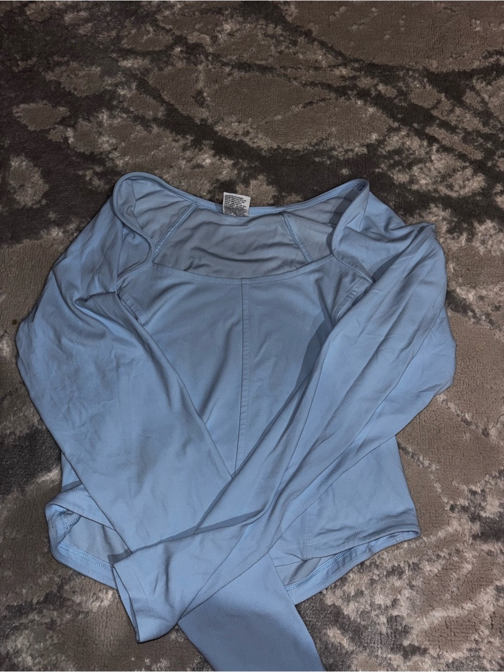 all in motion Light Blue Long-Sleeve Square Neck Bodysuit